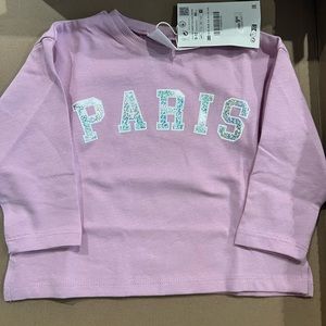 Zara Kids Paris Long sleeve T-shirt Sz 9-12mths